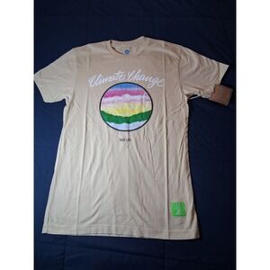 Vast Life Climate Change Graphic Tee Tan Mens Small B3649-Tan S NWT